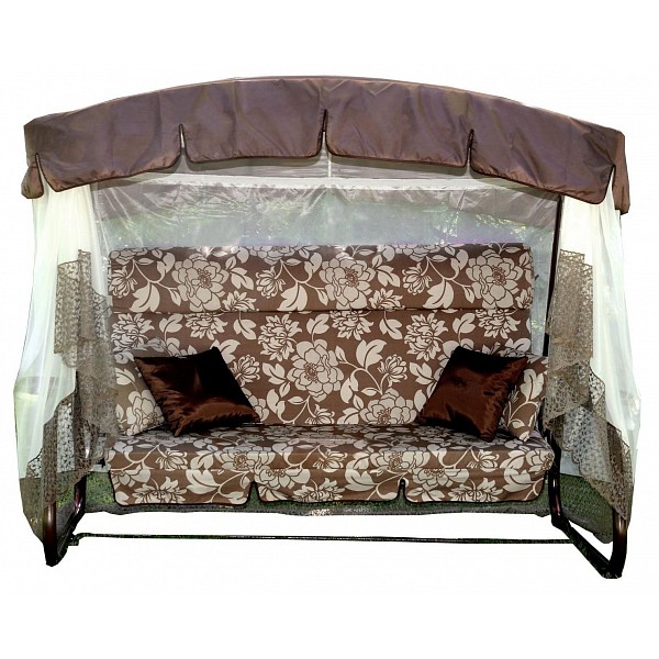 Качели с тентом трехместные Азалия коричневый GST_s1331