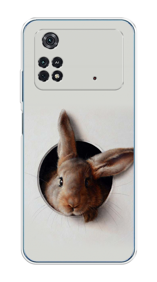 

Чехол на Poco M4 Pro 4G "Любопытный кролик", Серый;коричневый, 313050-1