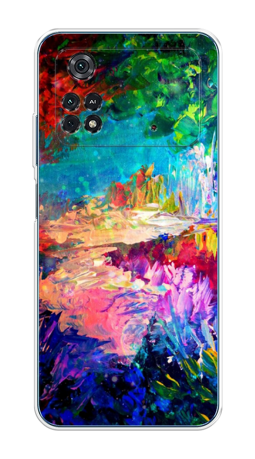 

Чехол на Poco M4 Pro 4G "Лес-гуашь", Синий;розовый;зеленый, 313050-4