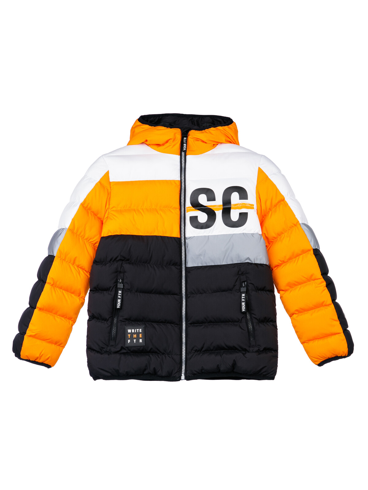 Куртка для мальчиков PlayToday, оранжевый,белый,черный, 176