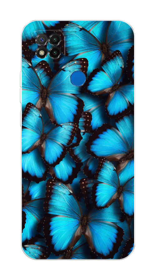 

Чехол на Xiaomi Redmi 9C "Тропическая бабочка 2", Голубой;черный, 39050-1