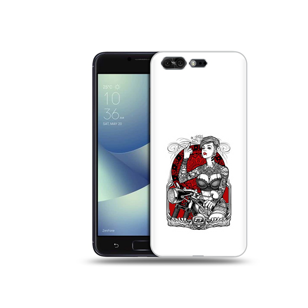 Чехол MyPads Tocco для Asus ZenFone 4 Pro (ZS551KL) девушка на мотоцикле