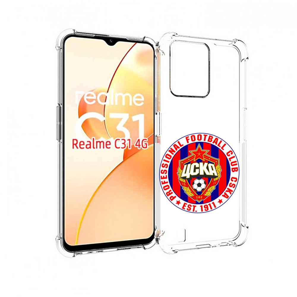 

Чехол MyPads ФК ЦСК логотип для OPPO Realme C31, Прозрачный, Tocco