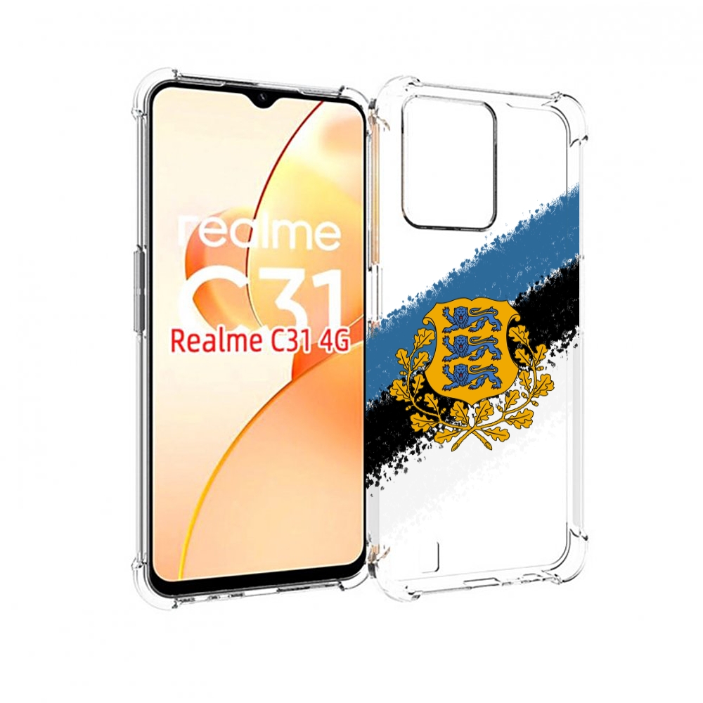 

Чехол MyPads герб флаг эстонии-2 для OPPO Realme C31, Прозрачный, Tocco