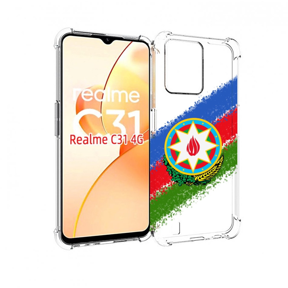 

Чехол MyPads герб флаг Азербайджана для OPPO Realme C31, Прозрачный, Tocco