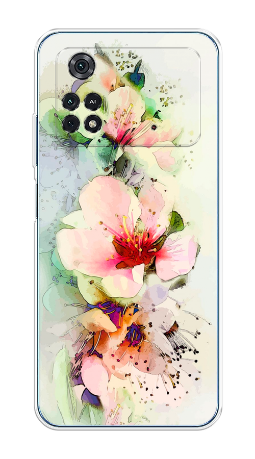 

Чехол на Poco M4 Pro 4G "Нежные цветы", Зеленый;розовый, 313050-2