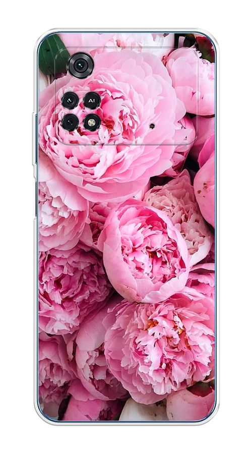 

Чехол на Xiaomi Poco M4 Pro 4G "Розовые пионы", Бежевый;розовый, 313050-2