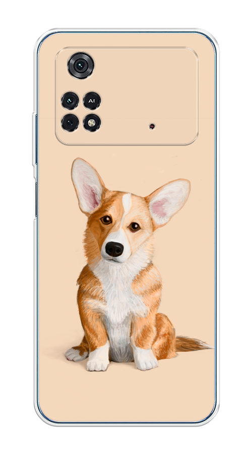 

Чехол на Xiaomi Poco M4 Pro 4G "Грустный Корги", Коричневый;бежевый, 313050-1