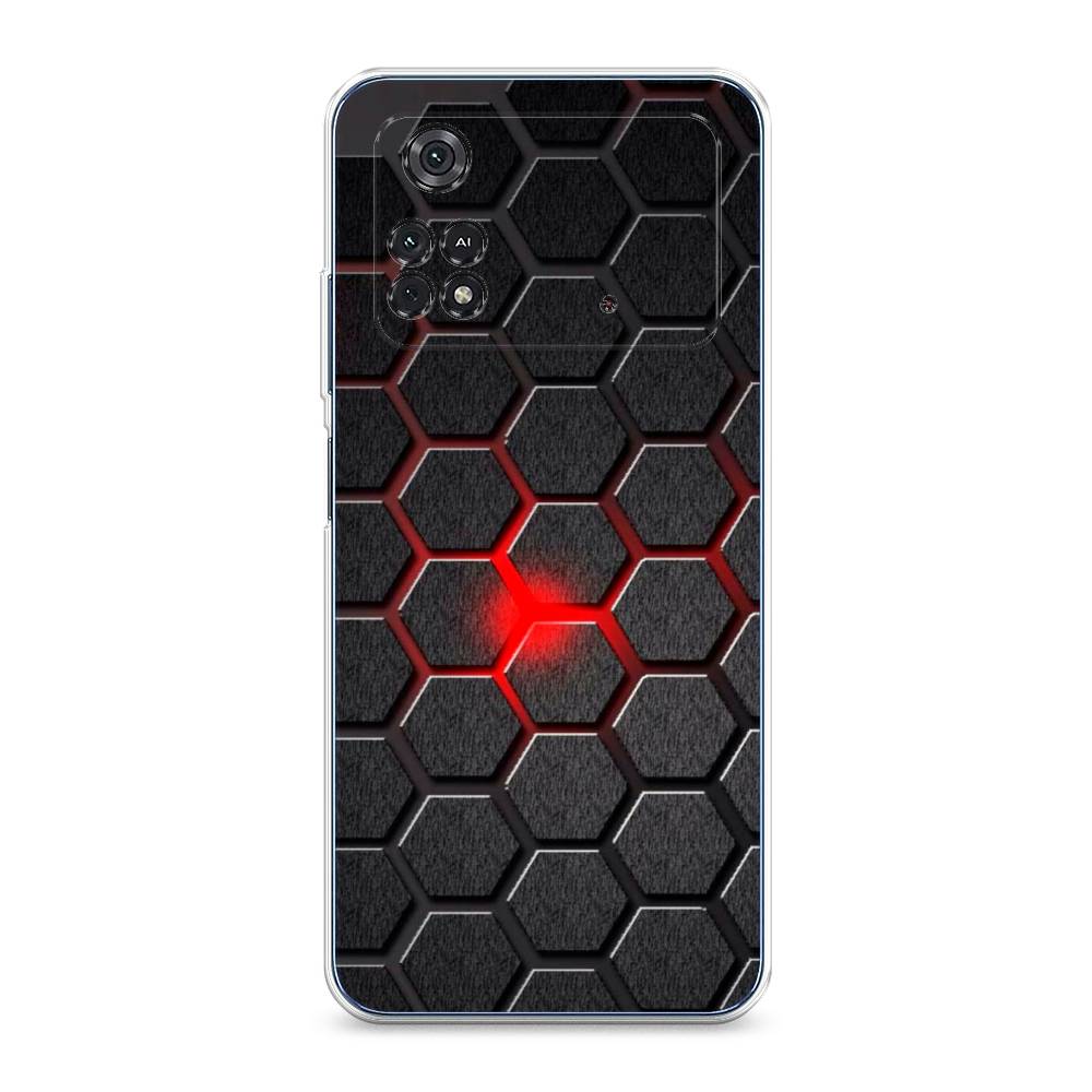 фото Чехол для xiaomi poco m4 pro 4g "соты красные" case place