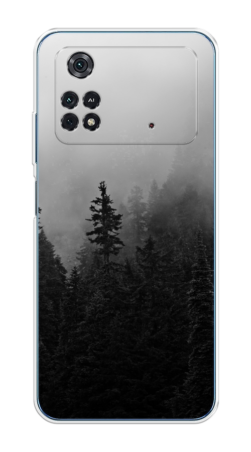 

Чехол на Poco M4 Pro 4G "Туманный лес", Серый;черный, 313050-2
