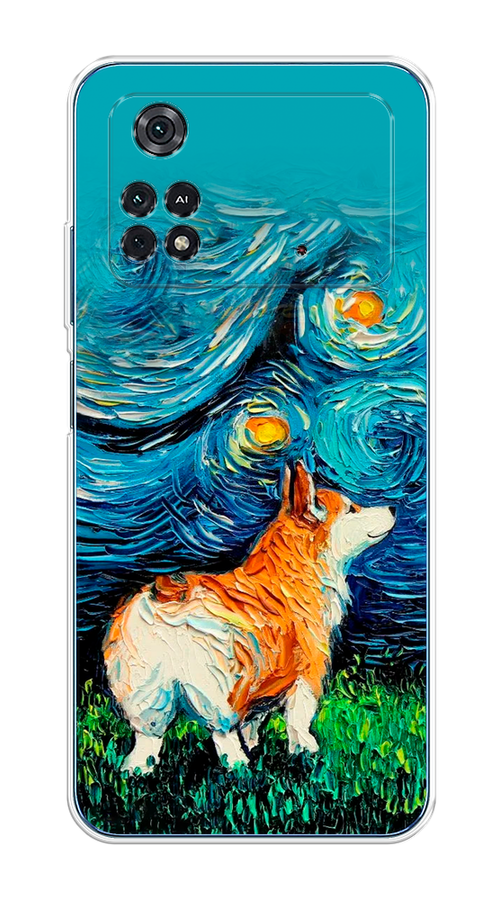 

Чехол на Poco M4 Pro 4G "Корги звёздная ночь", Коричневый;белый;зеленый, 313050-1