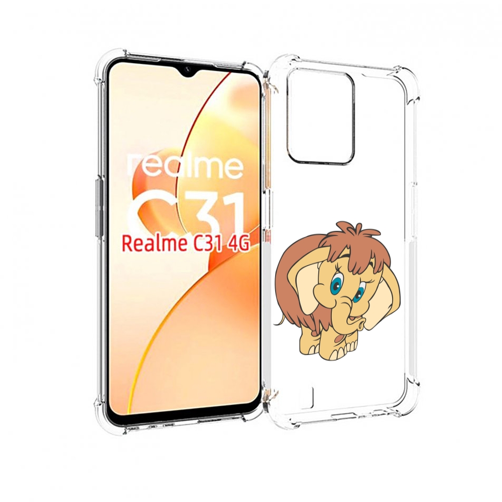 

Чехол MyPads волосатый-слоник детский для OPPO Realme C31, Прозрачный, Tocco