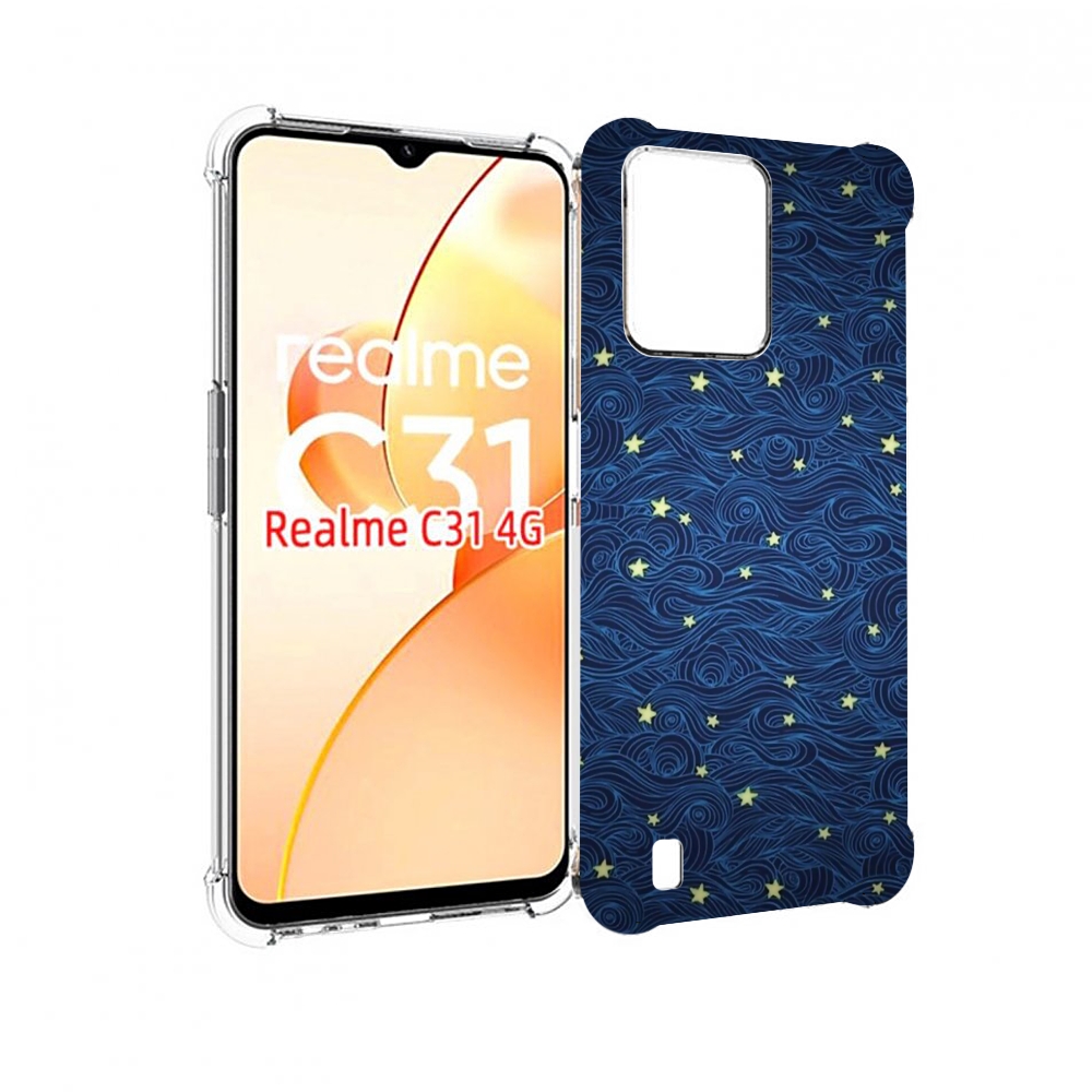 

Чехол MyPads волны с звездами акварель для OPPO Realme C31, Прозрачный, Tocco