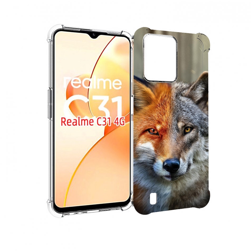 

Чехол MyPads волк-лиса для OPPO Realme C31, Прозрачный, Tocco