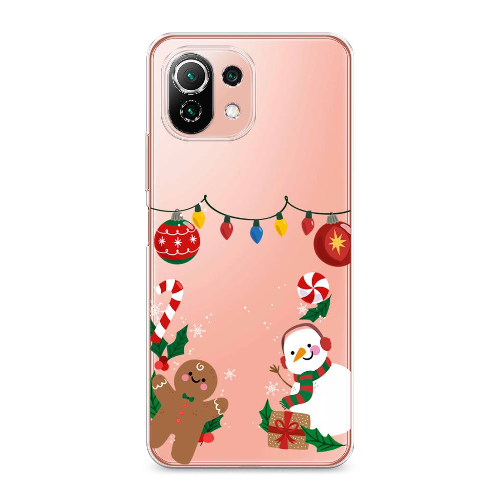 

Чехол для Xiaomi Mi 11 Lite/5G NE "Новогоднее настроение", Коричневый;красный;зеленый, 310250-5