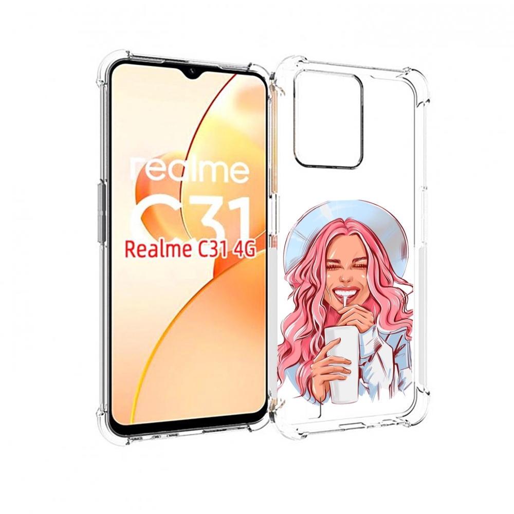 

Чехол MyPads веселая-девушка-модель женский для OPPO Realme C31, Прозрачный, Tocco