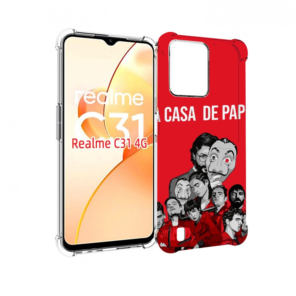

Чехол MyPads бумажный-дом-команда для OPPO Realme C31, Прозрачный, Tocco