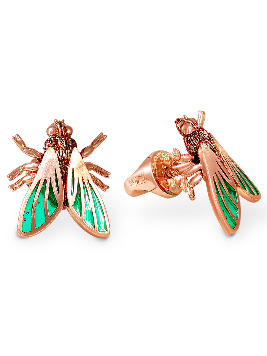 

Серьги пусеты из красного золота UVILERS ZS97987, эмаль, ZS97987