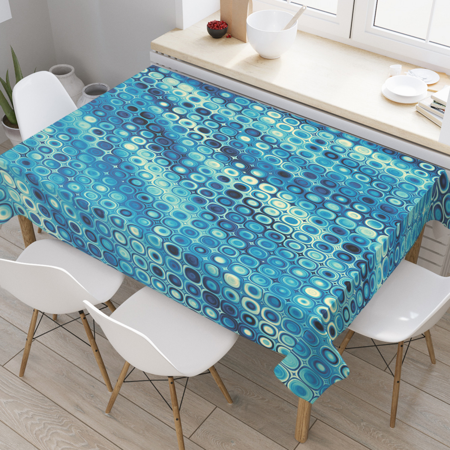 

Скатерть прямоугольная JoyArty "Диско иллюзия" из оксфорда, 180x145 см, Синий, Диско иллюзия