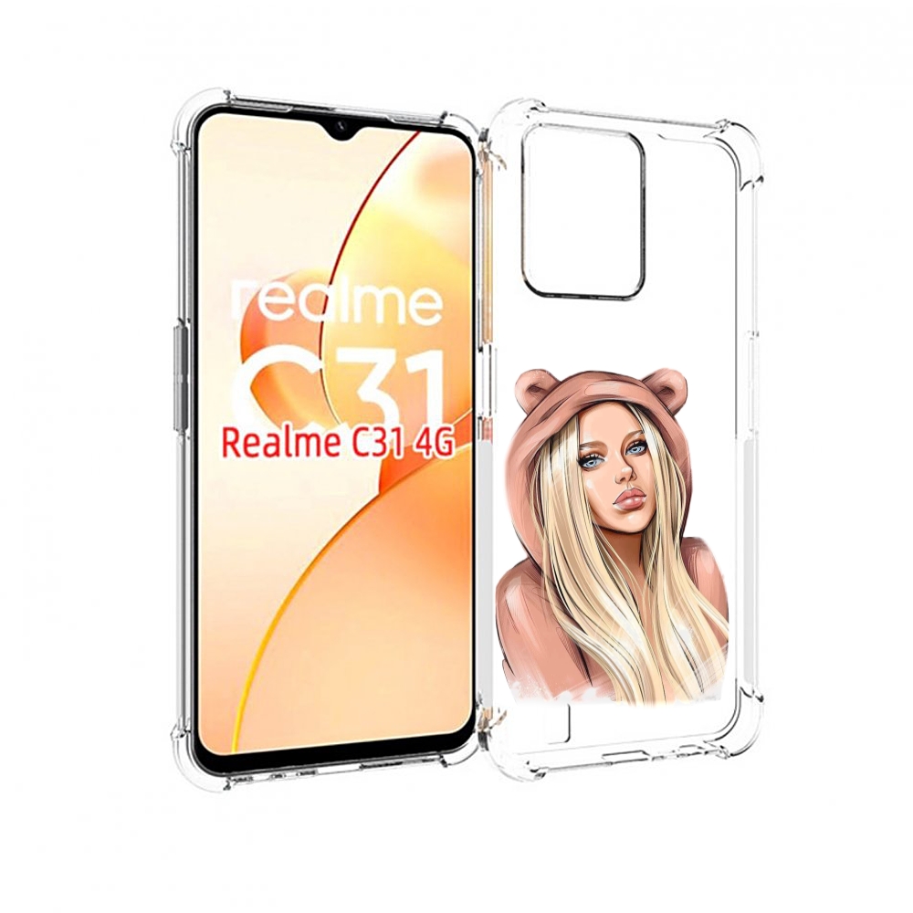 

Чехол MyPads блондинка-в-капюшоне женский для OPPO Realme C31, Прозрачный, Tocco