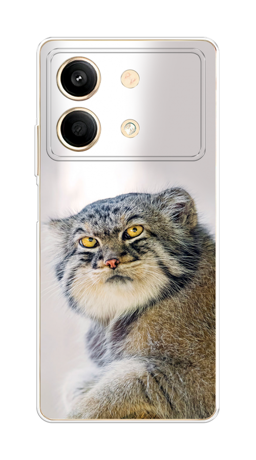 

Чехол на Poco X6 Neo "Кот манул 1", Серый;белый;желтый, 321950-1