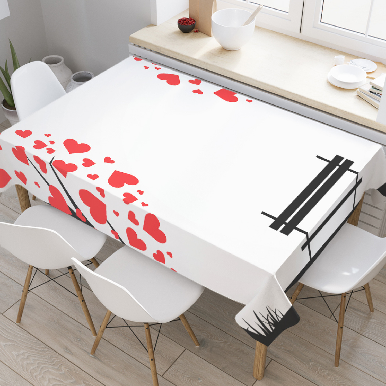 

Скатерть прямоугольная JoyArty "Романтическая скамейка" из оксфорда, 180x145 см, Белый, Романтическая скамейка