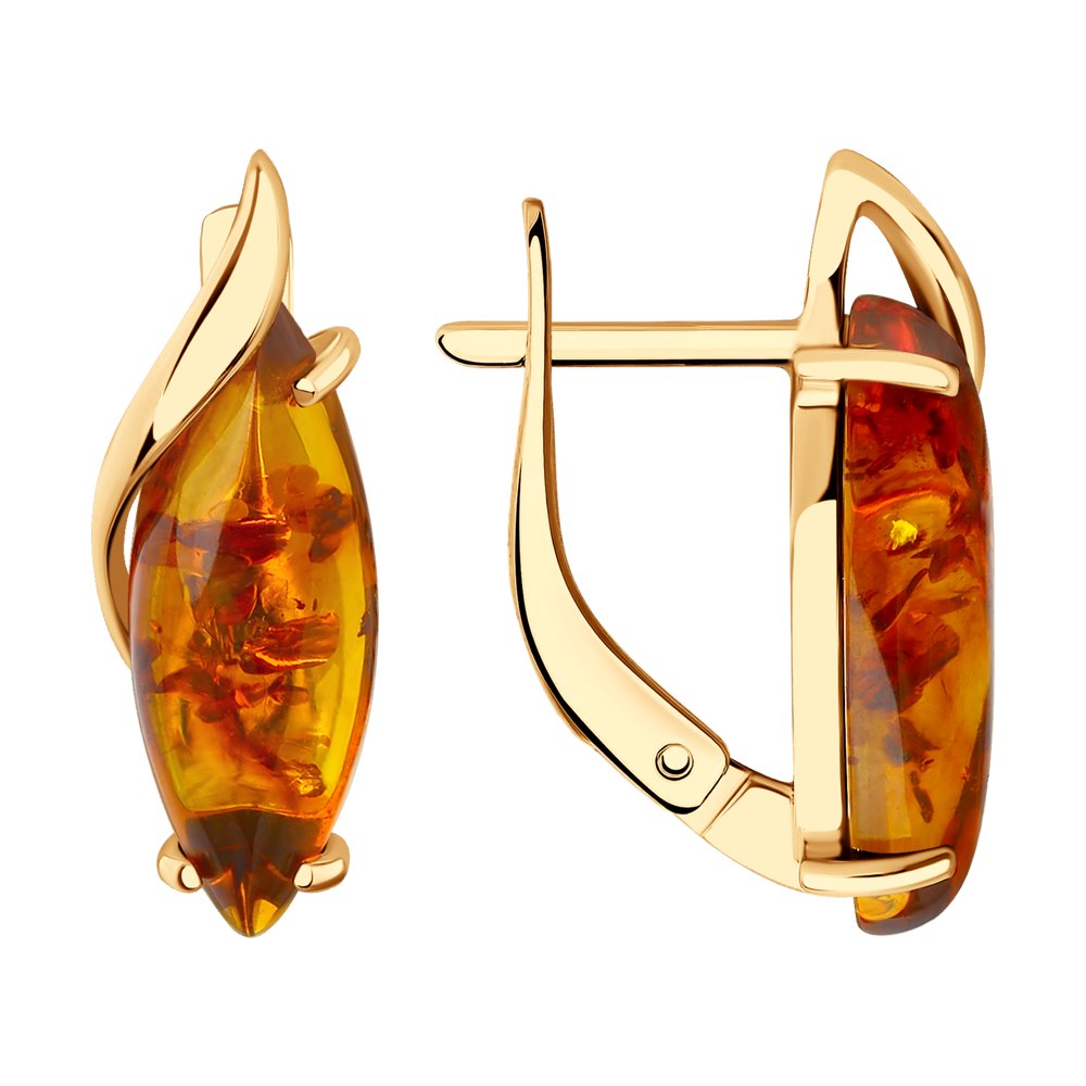 

Серьги из красного золота SOKOLOV 727699, янтарь, 727699