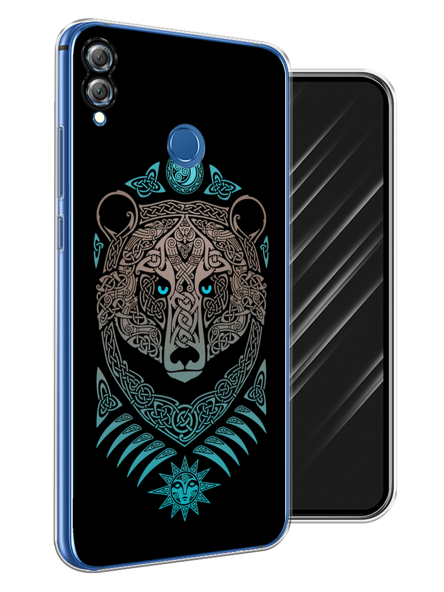 

Чехол Awog на Honor 8X "Кельтский медведь", Черный;серый, 66750-2