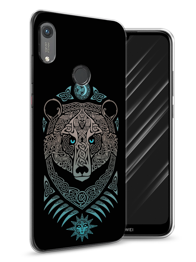 

Чехол Awog на Honor 8A (8A Pro/Prime) "Кельтский медведь", Черный;серый, 68750-2