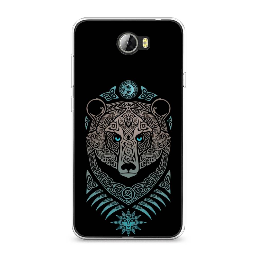 

Чехол Awog на Honor 5A "Кельтский медведь", Черный;серый, 60350-2