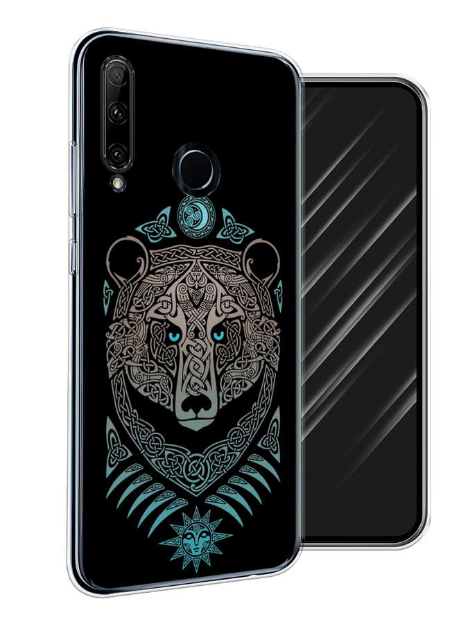 

Чехол Awog на Honor 20 Lite 2019 "Кельтский медведь", Черный;серый, 68950-2