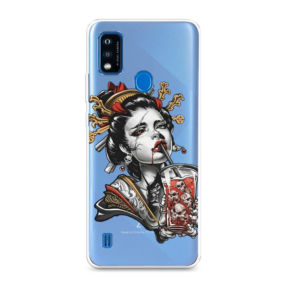 

Чехол на ZTE Blade A51 "Опасная гейша", Красный;черный;серый, 134550-4