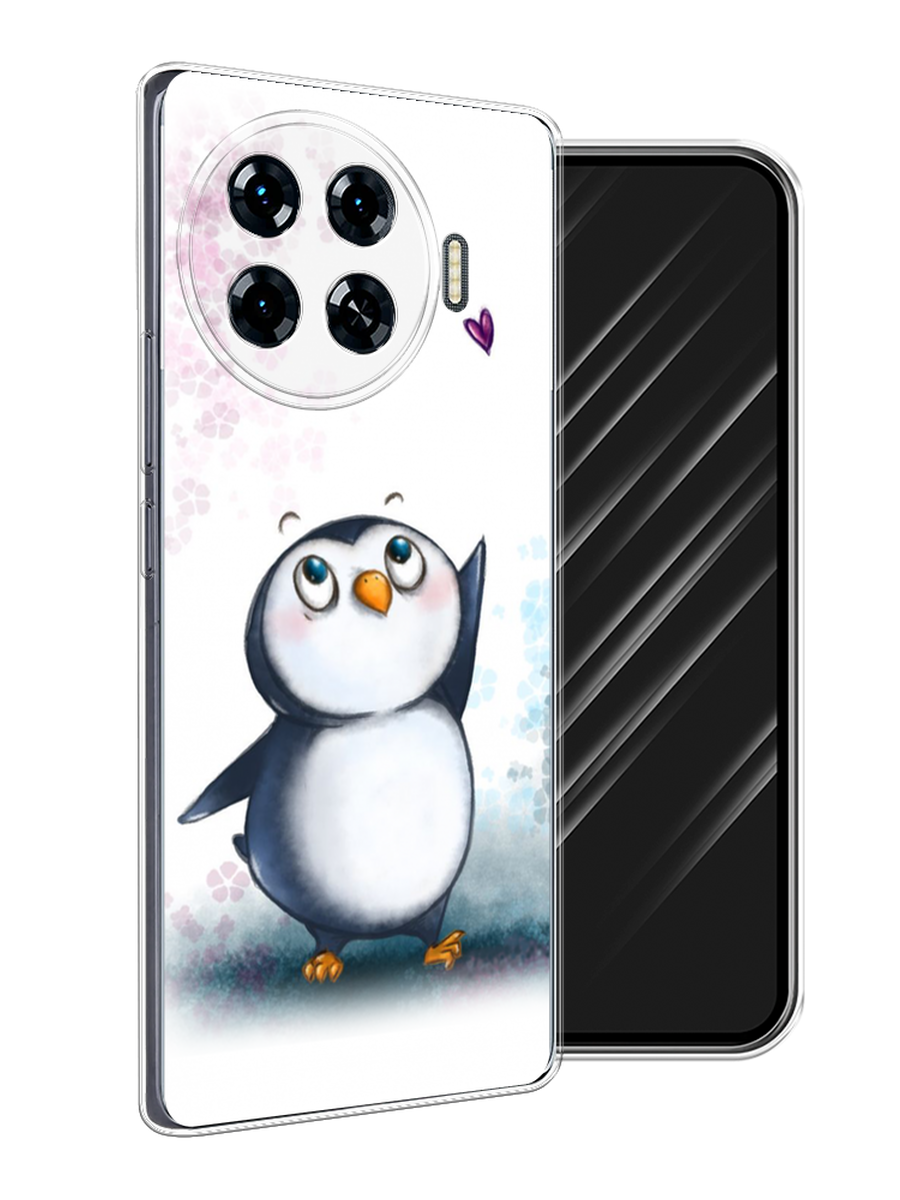 

Чехол Awog на Tecno Spark 20 Pro Plus "Пингвин и сердечко", Белый, 305050-1