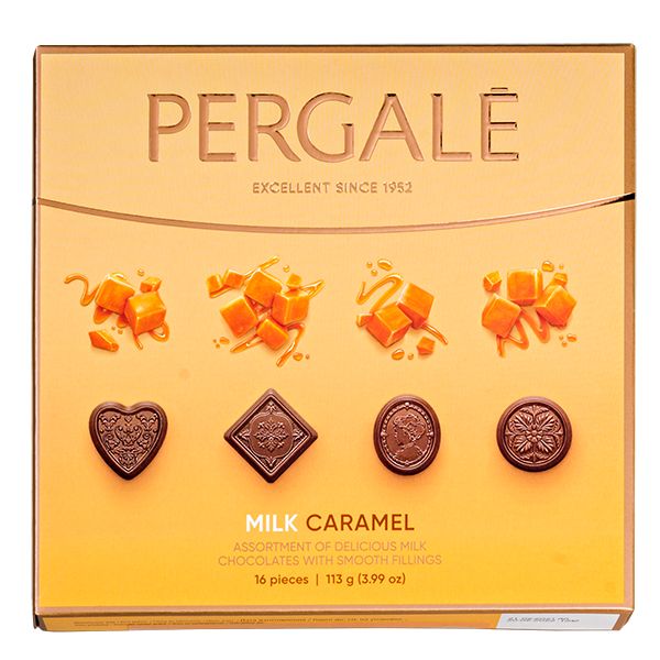 Набор конфет Pergale Карамельная коллекция из молочного шоколада 113 г