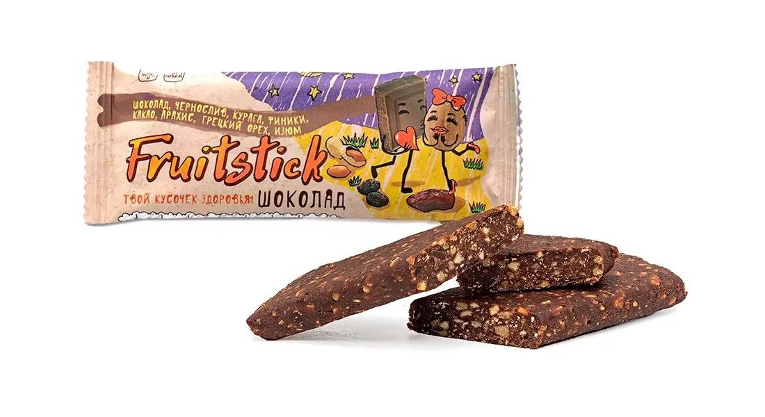 фото Батончик fruitstick шоколад из орехов и сухофруктов 40 г nobrand