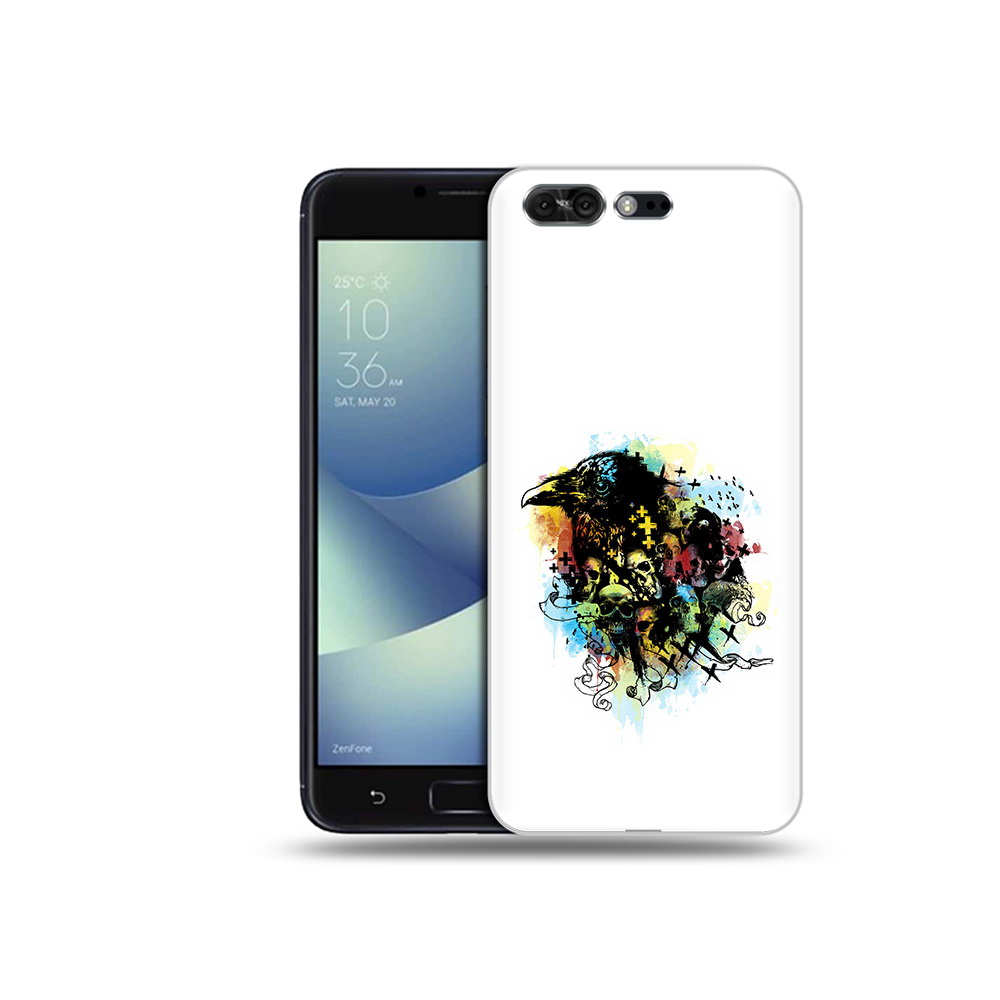 

Чехол MyPads Tocco для Asus ZenFone 4 Pro (ZS551KL) ворон и черепа, Прозрачный, Tocco