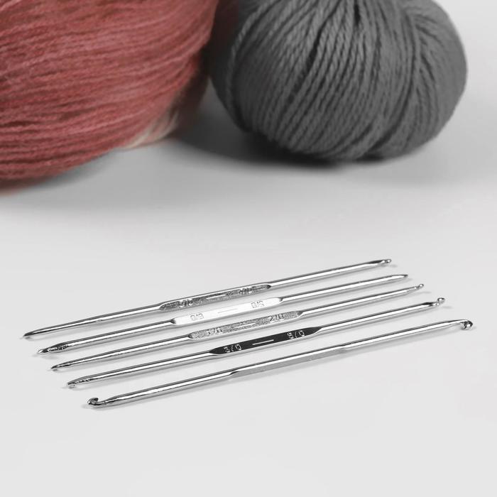 Крючки для вязания Арт Узор d = 1-3 мм, 13 см, 5 шт