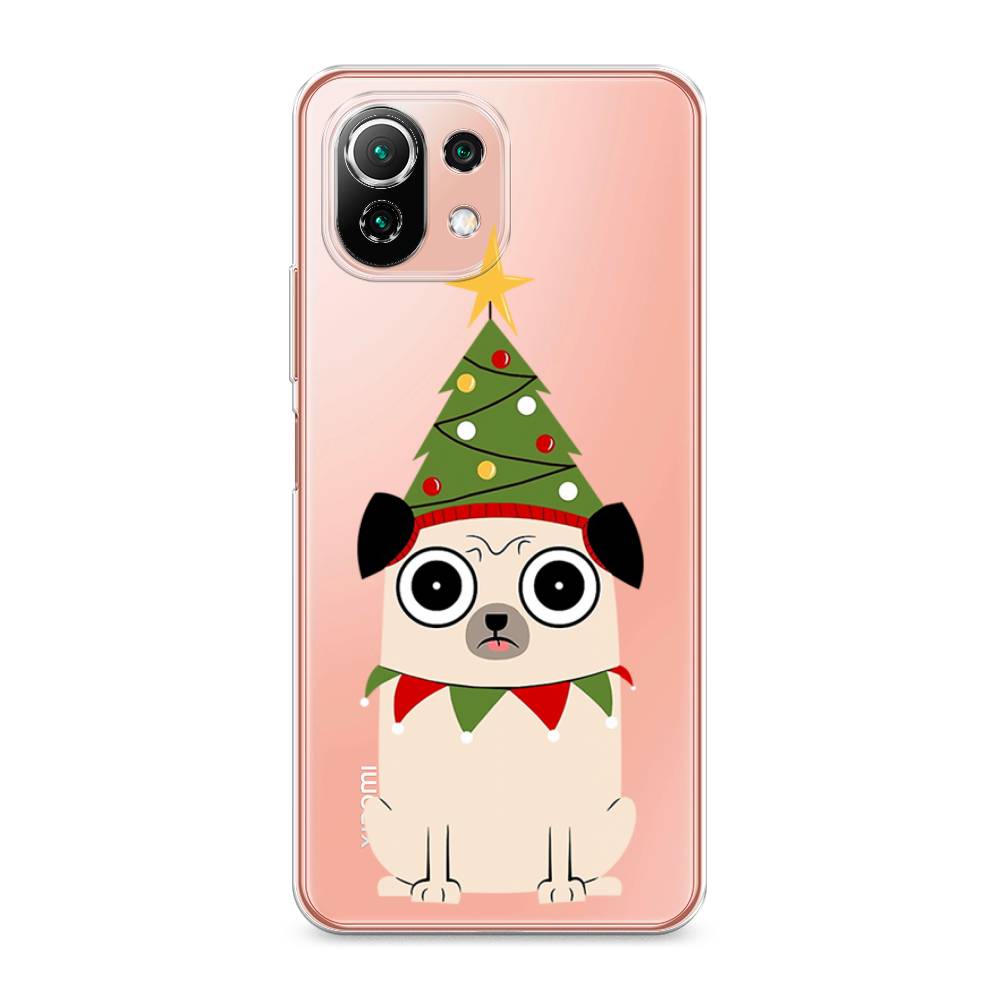 

Чехол для Xiaomi Mi 11 Lite/5G NE "Собачка с ёлочкой", Бежевый;красный;зеленый, 310250-1