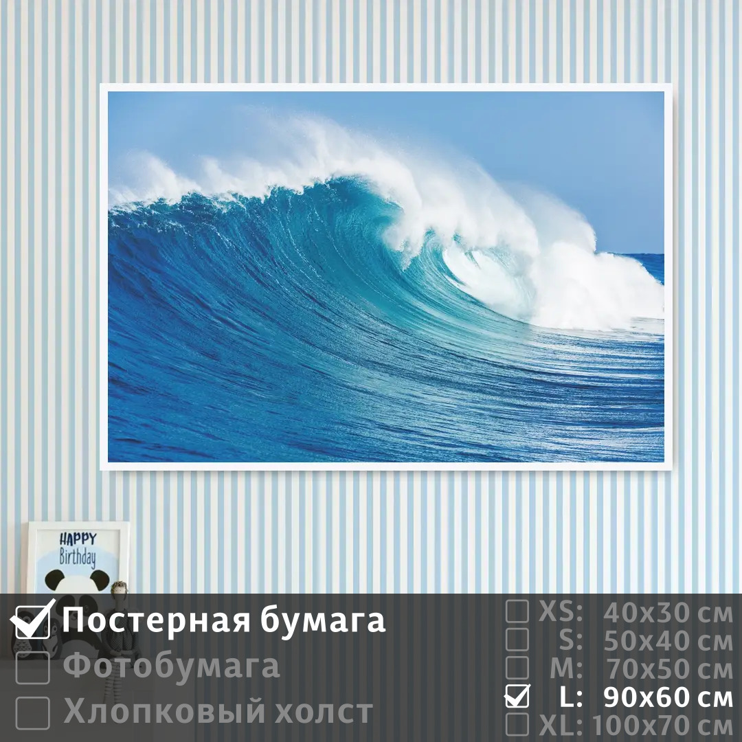 

Постер на стену ПолиЦентр Волны в океане 90х60 см, ВолныВОкеане
