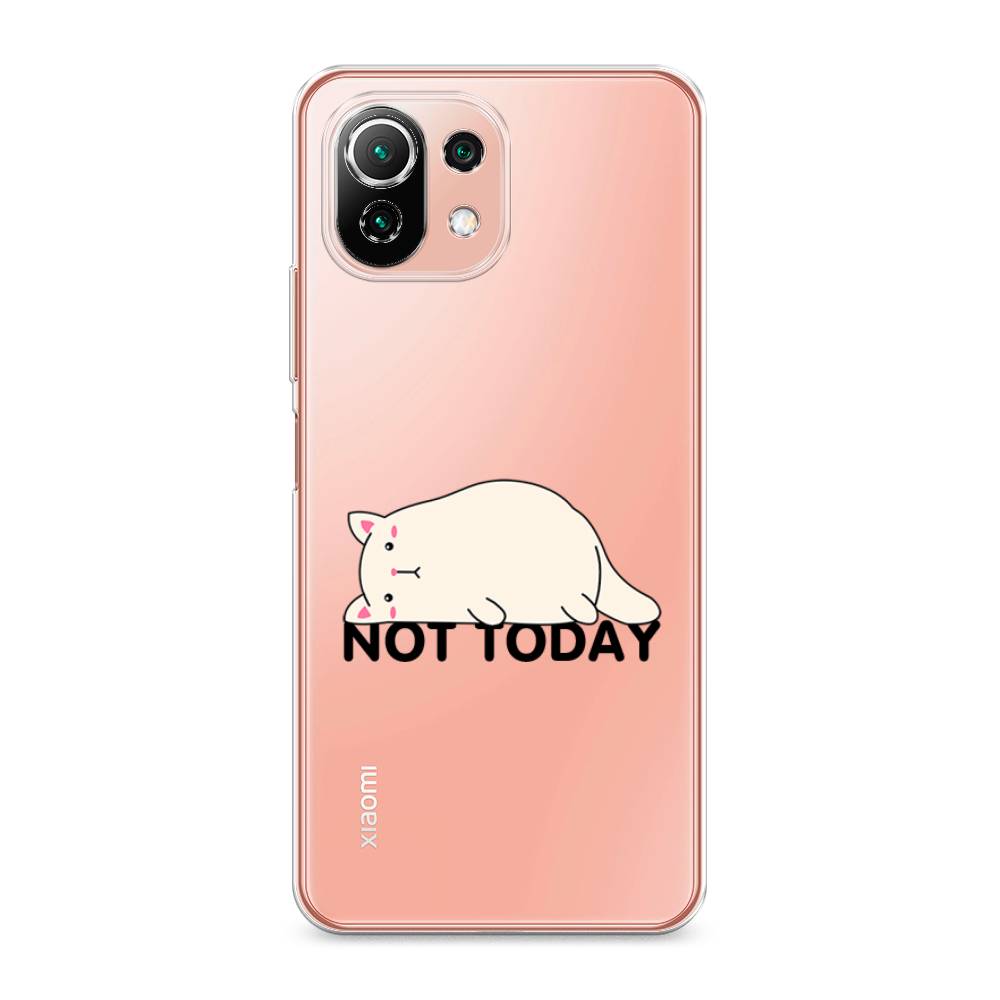 

Чехол на Xiaomi Mi 11 Lite/5G NE "Cat not today", Белый;розовый;черный, 310250-1