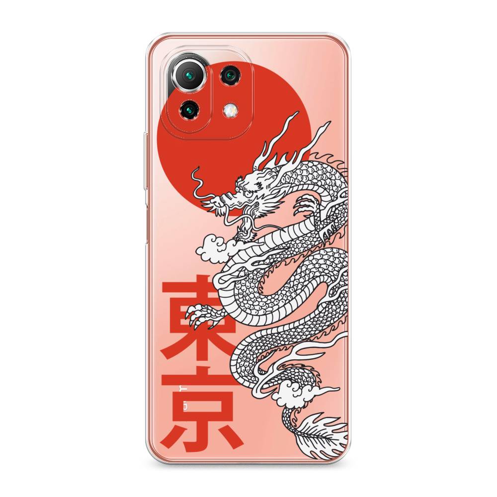 

Чехол на Xiaomi Mi 11 Lite/5G NE "Китайский дракон", Черный;красный;белый, 310250-1