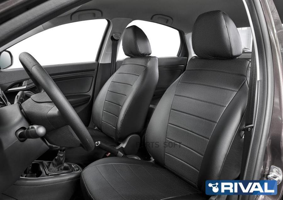 

Авточехлы Строчка эко-кожа черный Hyundai Elantra VI AD седан 2016-2019 2019-н.в. Rival SC