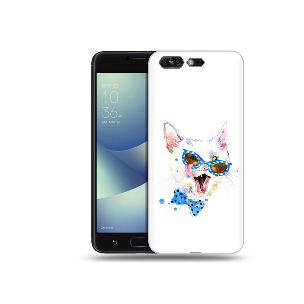 

Чехол MyPads Tocco для Asus ZenFone 4 Pro (ZS551KL) белый кот, Прозрачный, Tocco