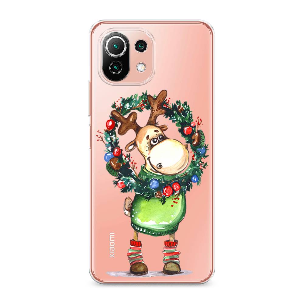 

Чехол для Xiaomi Mi 11 Lite/5G NE "Олень с новогодним венком", 310250-4