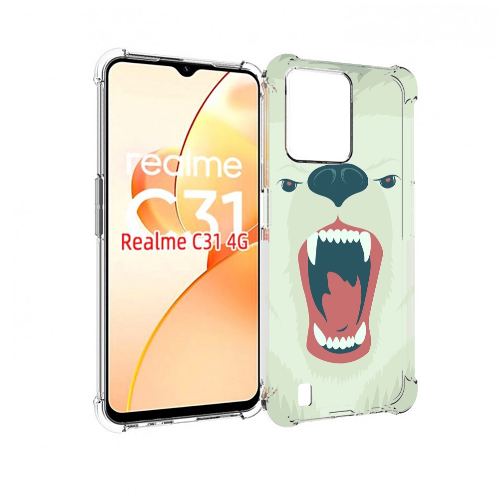 

Чехол MyPads белый-медведь для OPPO Realme C31, Прозрачный, Tocco