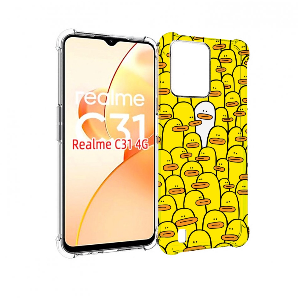 

Чехол MyPads белый среди желтых для OPPO Realme C31, Прозрачный, Tocco