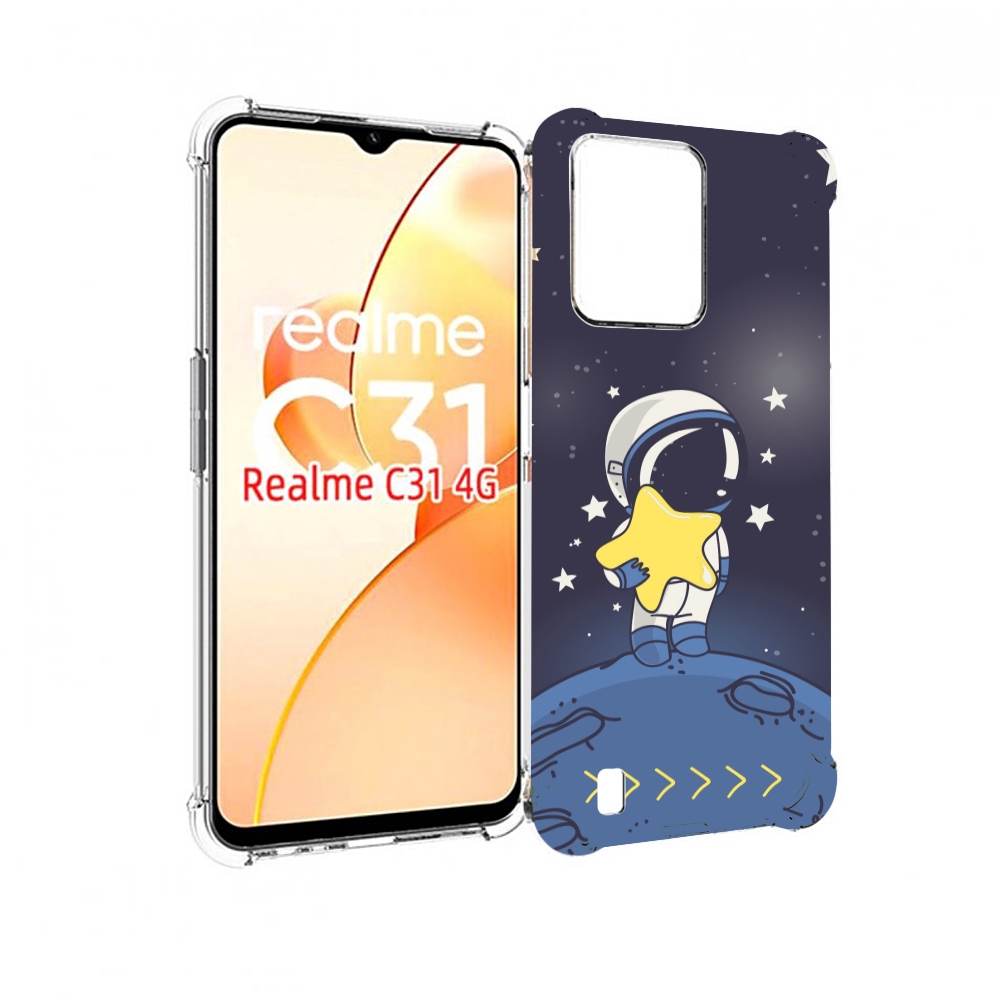 

Чехол MyPads астронавт с звездочкой для OPPO Realme C31, Прозрачный, Tocco