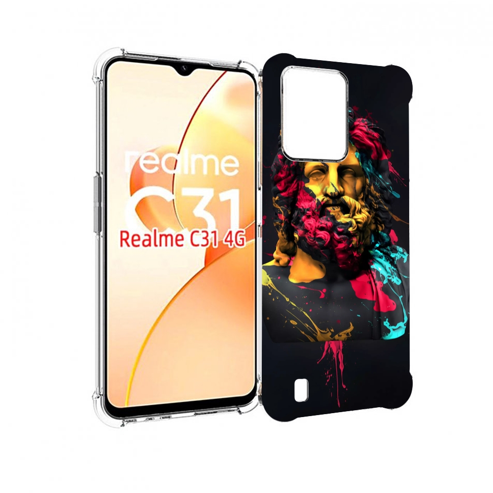 

Чехол MyPads арт-статуя-краски для OPPO Realme C31, Прозрачный, Tocco
