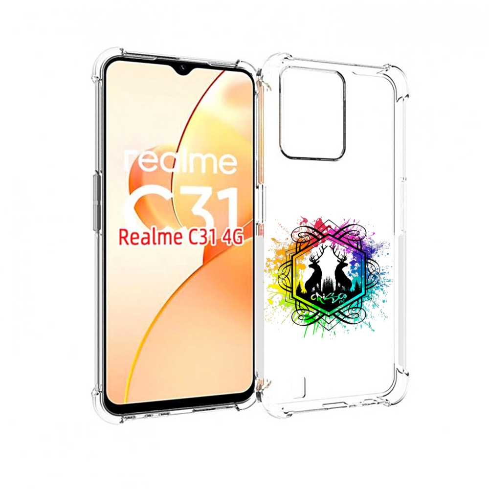 

Чехол MyPads арт-с-оленями для OPPO Realme C31, Прозрачный, Tocco