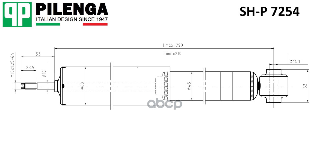 

Амортизатор | Перед Прав/Лев | Sh-P 7254 Nsii0019773627 PILENGA арт. SHP7254